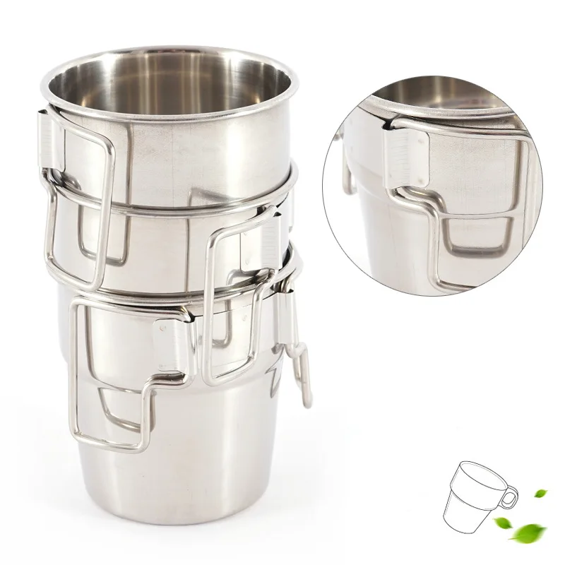 CLS&NOBANA Outdoor Stainless Steel Cup Set with Foldable Handle 4-Piece Picnic Barbecue Beer Coffee Hiking Cups
CLS&NOBANA Outdoor Stainless Steel Cup Set with Foldable Handle 4-Piece Picnic Barbecue Beer Coffee Hiking Cups