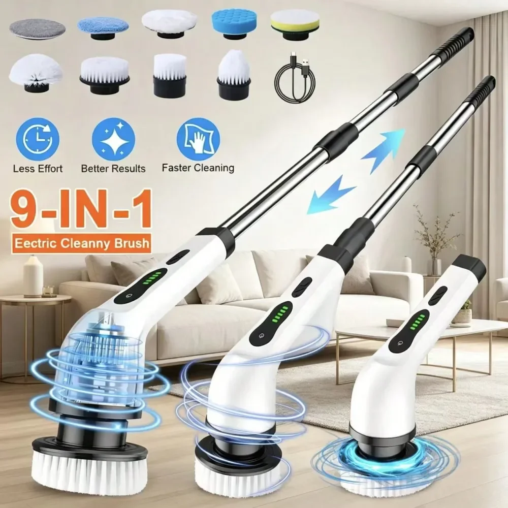 Spin Scrubber With 3.54H Fast Charging, Cordless Power Scrubber With 8 Brush Heads, Effortless Cleaning Tool For Bathroom Kitch
Spin Scrubber With 3.54H Fast Charging, Cordless Power Scrubber With 8 Brush Heads, Effortless Cleaning Tool For Bathroom Kitch