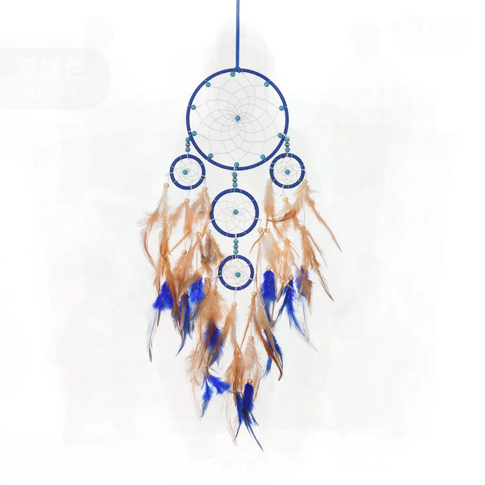 Indian-Style Dreamcatcher Feather Hanging Ornament with Five-Ring Wind Chime 55cm Ethnic Home Decor Creative Handmade Pendant
Indian-Style Dreamcatcher Feather Hanging Ornament with Five-Ring Wind Chime 55cm Ethnic Home Decor Creative Handmade Pendant