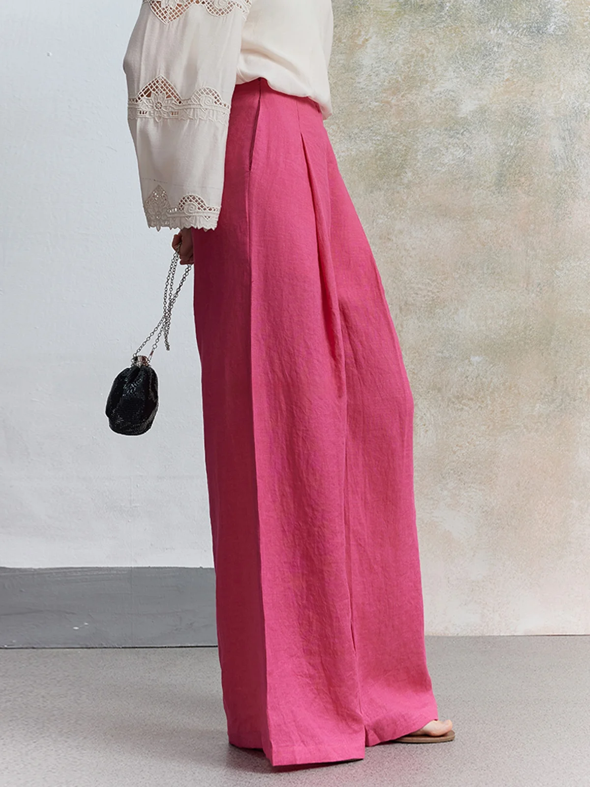 Garbociaga Linen Slimming Wide Leg Pants Draped Loose Thin High Waist Commute Style Ladies Casual Trousers Spring Season
Garbociaga Linen Slimming Wide Leg Pants Draped Loose Thin High Waist Commute Style Ladies Casual Trousers Spring Season