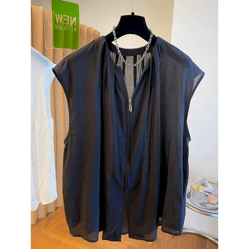 Stylish Tank Tops V-neck Loose Casual Workwear Sleeveless Solid Crop Tops Zipper Design Shirts 2026 Summer Sale Women Clothing
Stylish Tank Tops V-neck Loose Casual Workwear Sleeveless Solid Crop Tops Zipper Design Shirts 2026 Summer Sale Women Clothing