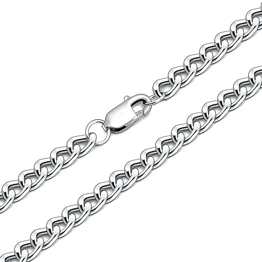 4mm Silver Curb Chain Men Chain Necklace Silver Chains for Men 925 Sterling Silver Jewelry Fashion Jewelry Necklaces
4mm Silver Curb Chain Men Chain Necklace Silver Chains for Men 925 Sterling Silver Jewelry Fashion Jewelry Necklaces