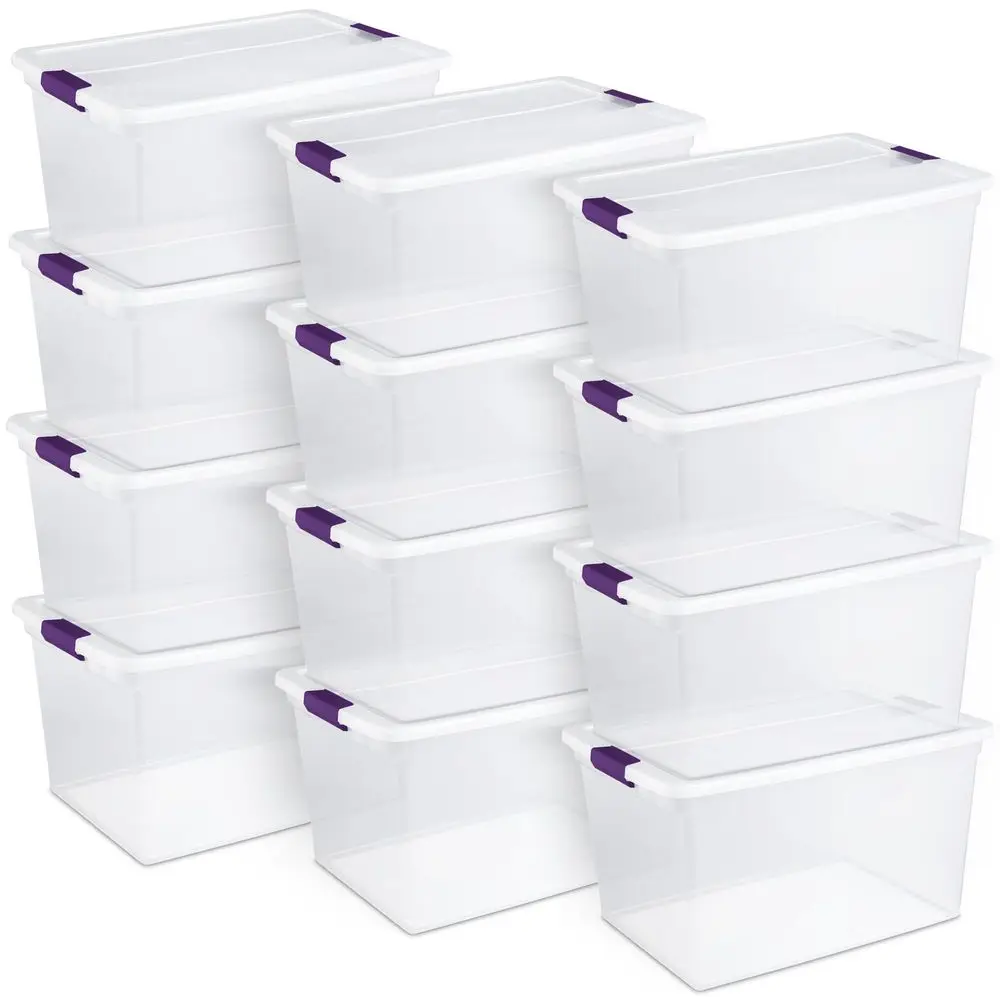 66 Qt ClearView Latch Storage Box, Stackable Bin with Latching Lid, Organize Clothes, Blankets, Items in Closet, Clear Base and
66 Qt ClearView Latch Storage Box, Stackable Bin with Latching Lid, Organize Clothes, Blankets, Items in Closet, Clear Base and