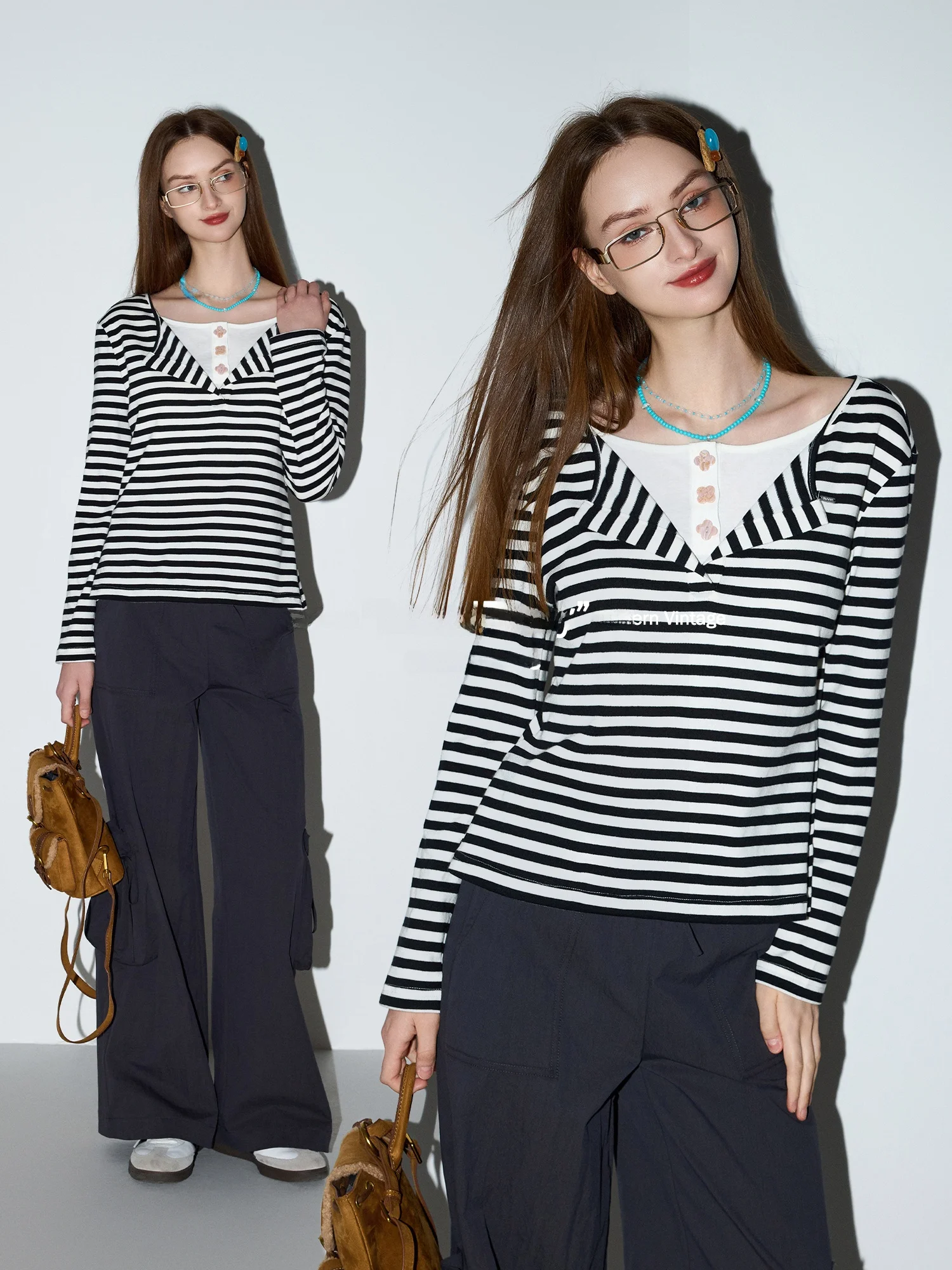 MoodBerry American Retro Striped Knitted Long Sleeve T-Shirt Women's Loose Casual Top Color Block Casual Style Polyester Cott...
MoodBerry American Retro Striped Knitted Long Sleeve T-Shirt Women's Loose Casual Top Color Block Casual Style Polyester Cott...