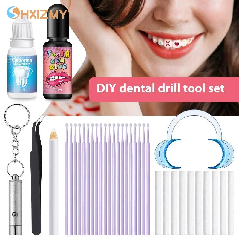 DIY Tooth Gemstone Kit With Glue And UV-lamp Super Sticky Glue Easy To Remove And Install Teeth Decorations Bonding Agent Tool
DIY Tooth Gemstone Kit With Glue And UV-lamp Super Sticky Glue Easy To Remove And Install Teeth Decorations Bonding Agent Tool