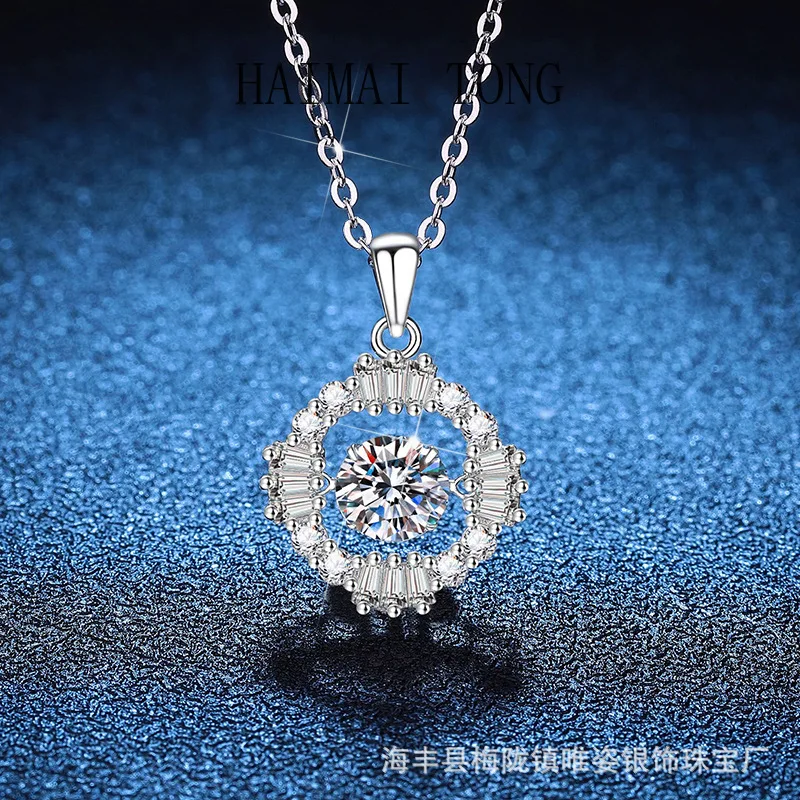 HAIMAITONG PT950 Platinum Moissanite Pendant Ladder Full Diamond Luxury Smart Clavicle Chain Women's 1 Carat Moissanite Necklace
HAIMAITONG PT950 Platinum Moissanite Pendant Ladder Full Diamond Luxury Smart Clavicle Chain Women's 1 Carat Moissanite Necklace