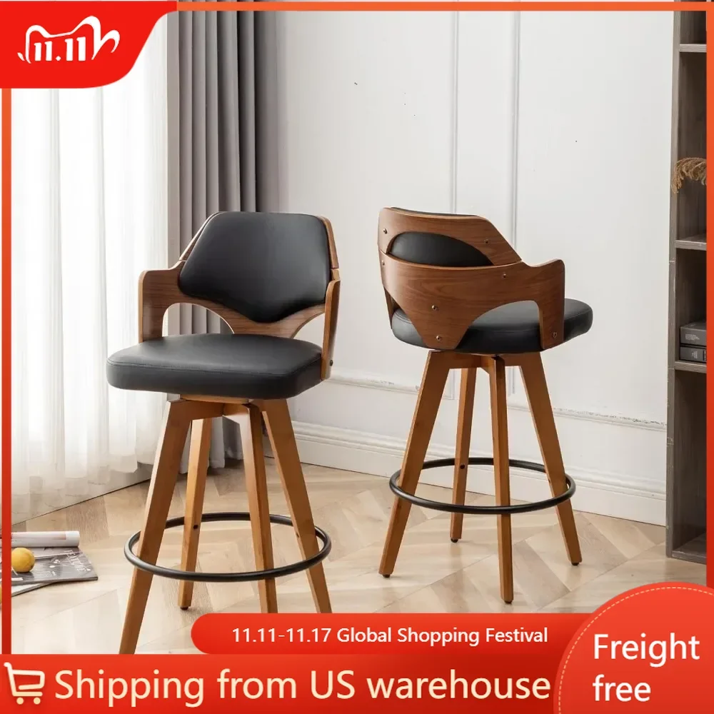 Swivel Bar Stools Set of 2,Counter Height Bar Stools,Upholstered Bar Chair with Bamboo Legs
Swivel Bar Stools Set of 2,Counter Height Bar Stools,Upholstered Bar Chair with Bamboo Legs