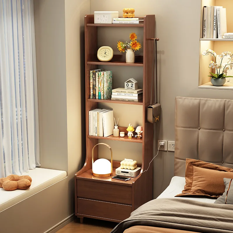 Solid wood bedside table, bookshelf, integrated multi-layer shelf, bedside raised
Solid wood bedside table, bookshelf, integrated multi-layer shelf, bedside raised