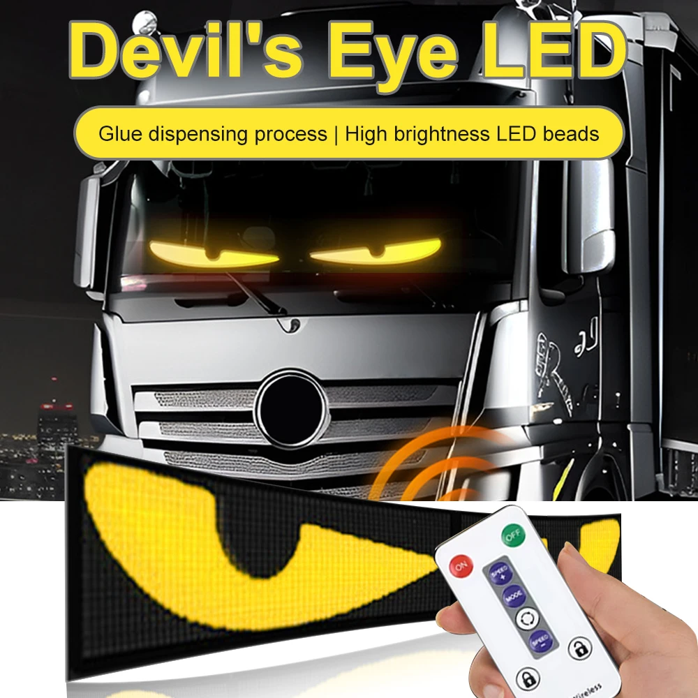 Truck Eyes RGB LED Matrix Pixel Panel Cigar Car Sign Animation Remote Control LED Display Light for Car Truck windshield
Truck Eyes RGB LED Matrix Pixel Panel Cigar Car Sign Animation Remote Control LED Display Light for Car Truck windshield