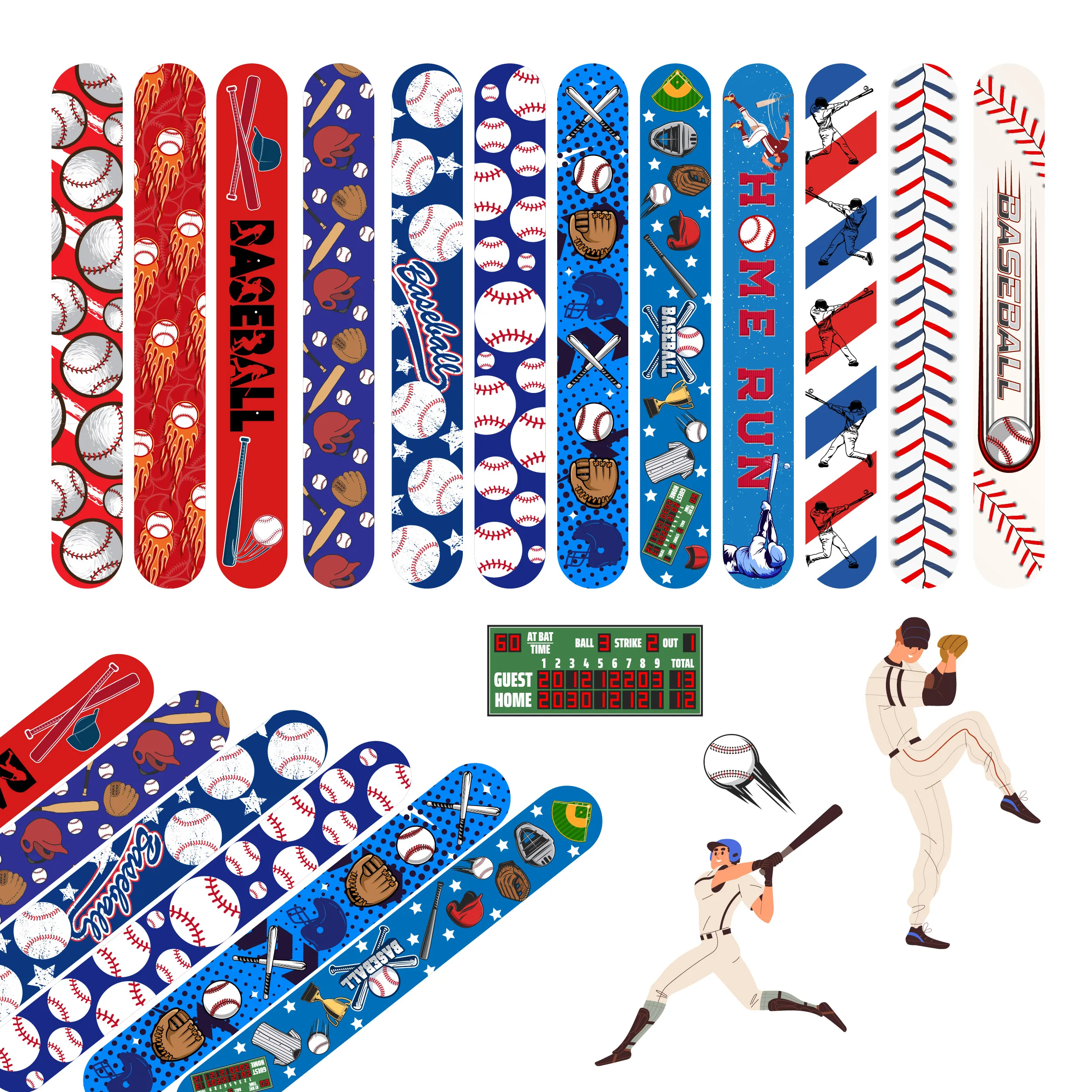 12pcs Baseball Slap Bracelets Kids Baseball Theme Birthday Party Decorations Cool Baseball Wrist band Boys Sports Party Favors
12pcs Baseball Slap Bracelets Kids Baseball Theme Birthday Party Decorations Cool Baseball Wrist band Boys Sports Party Favors