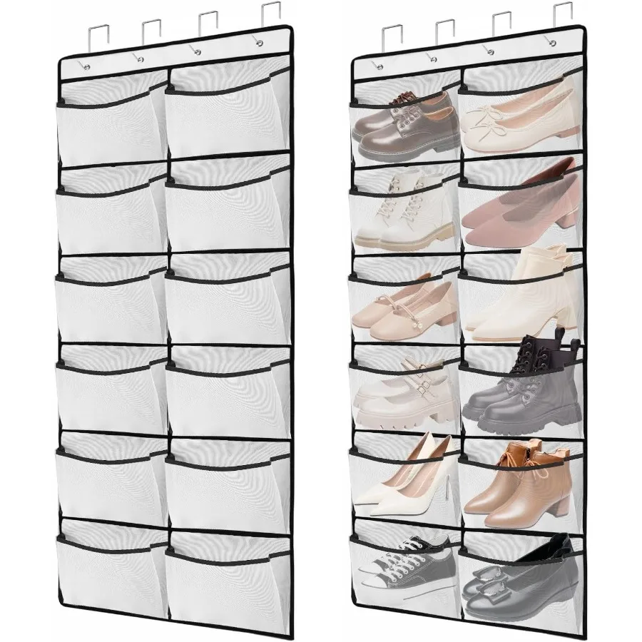 2 Packs Over the Door Shoe Organizer 24 Extra Large Mesh Pockets Hanging Shoe Boots Rack Holder Closet Hanging Organizers for S
2 Packs Over the Door Shoe Organizer 24 Extra Large Mesh Pockets Hanging Shoe Boots Rack Holder Closet Hanging Organizers for S