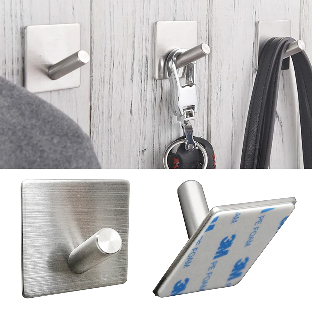 4pcs Bathroom Thickened Single Hook 304 Stainless Steel Hooks Nail-free Adhesive 4 Right-angle Hooks Single Sticky Towel Hooks
4pcs Bathroom Thickened Single Hook 304 Stainless Steel Hooks Nail-free Adhesive 4 Right-angle Hooks Single Sticky Towel Hooks