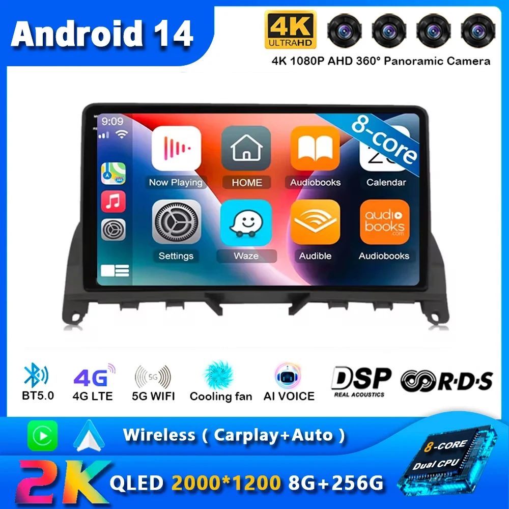 2K QLED Android 14 For Mercedes Benz C Class 3 W204 S204 2006 - 2011 CarPlay Car Radio Multimedia Video Player GPS AI Voice DSP
2K QLED Android 14 For Mercedes Benz C Class 3 W204 S204 2006 - 2011 CarPlay Car Radio Multimedia Video Player GPS AI Voice DSP