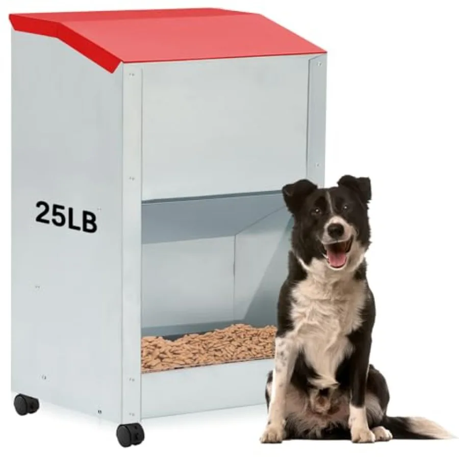 25 lb Automatic Dog Feeder for Large Breed with Wheels Galvanized Gravity Dog Food Dispenser Outdoor Pet Self Feeding Easy to M
25 lb Automatic Dog Feeder for Large Breed with Wheels Galvanized Gravity Dog Food Dispenser Outdoor Pet Self Feeding Easy to M