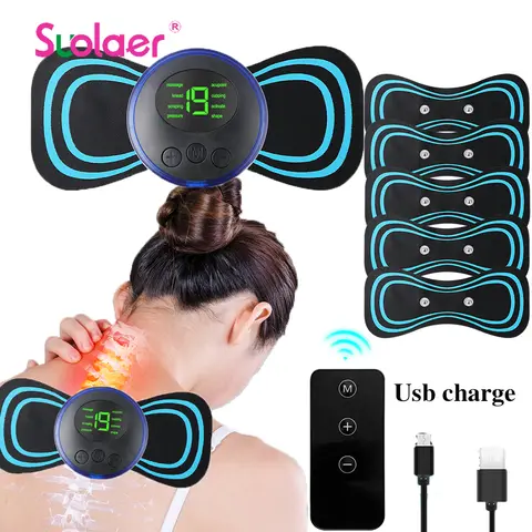 Intelligent Mini Electric Neck Massager USB Charging Portable Shouder and Nek Neck Massage Patch with Multiple Adjustable Levels