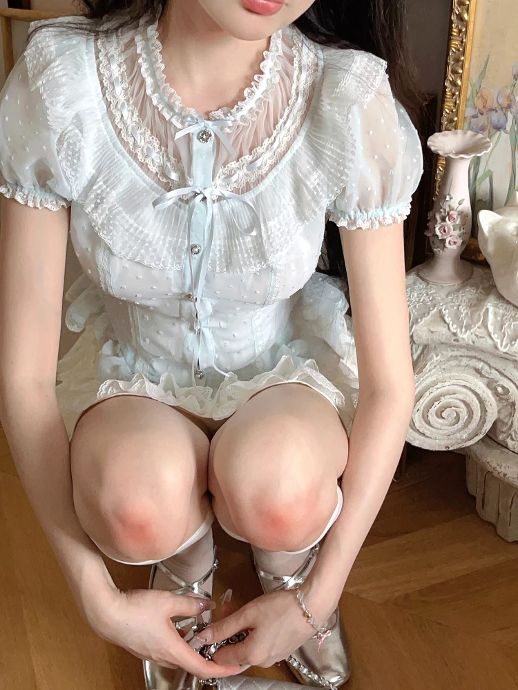 Bobon21 Antique Doll Waterdrop Snowflake Chiffon Top T2333 Sweet Style Bubble Sleeve Polka Dot round Neck Short Sleeve Dress
Bobon21 Antique Doll Waterdrop Snowflake Chiffon Top T2333 Sweet Style Bubble Sleeve Polka Dot round Neck Short Sleeve Dress