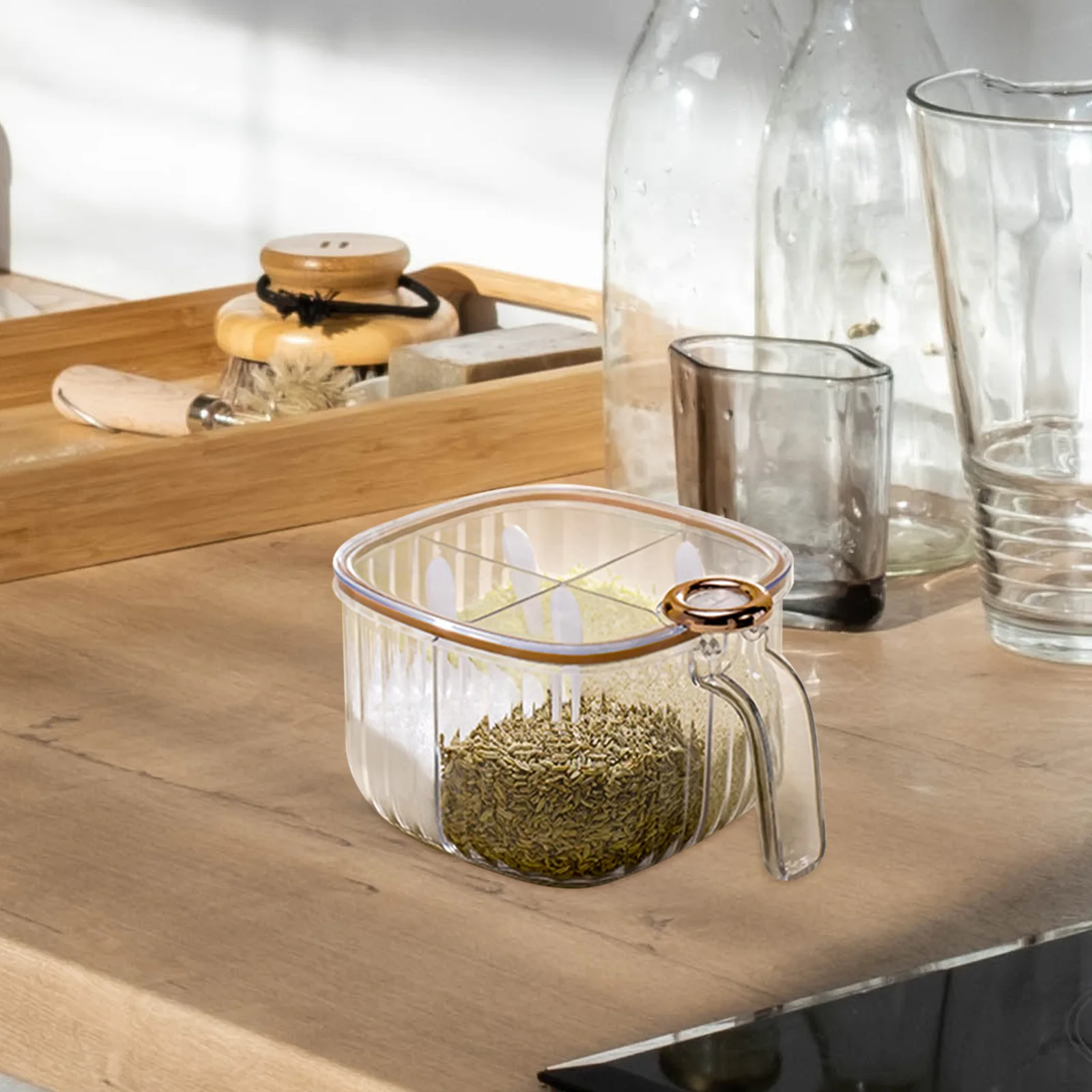 Kitchen Seasoning Box Set with Airtight Lids Divided Spice Container for Salt Pepper Cinnamon Organized Storage
Kitchen Seasoning Box Set with Airtight Lids Divided Spice Container for Salt Pepper Cinnamon Organized Storage