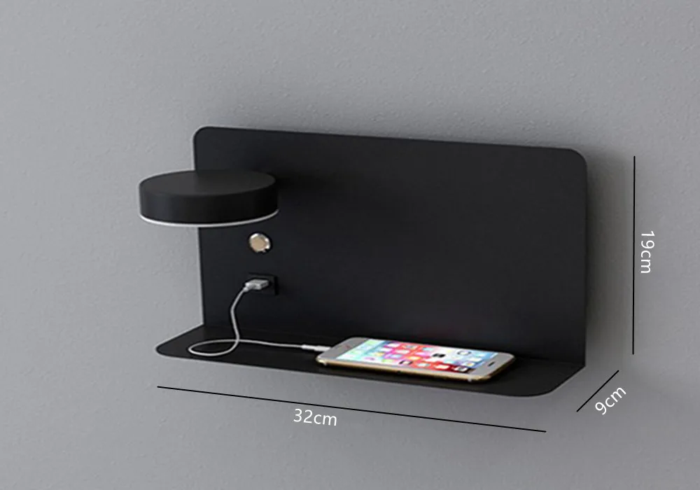 Светодиодный черный вращающийся настенный светильник с USB-портом для зарядки
Светодиодный черный вращающийся настенный светильник с USB-портом для зарядки