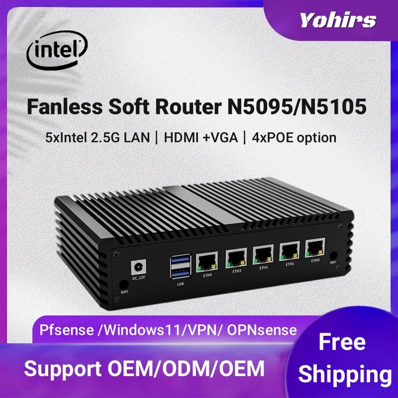 5 LAN брандмауэр маршрутизатор Celeron N5095/N5105 2,5G pfSense Mini PC Intel i226 2500M виртуальная машина VPN прибор OPNsense Openwrt
5 LAN брандмауэр маршрутизатор Celeron N5095/N5105 2,5G pfSense Mini PC Intel i226 2500M виртуальная машина VPN прибор OPNsense Openwrt