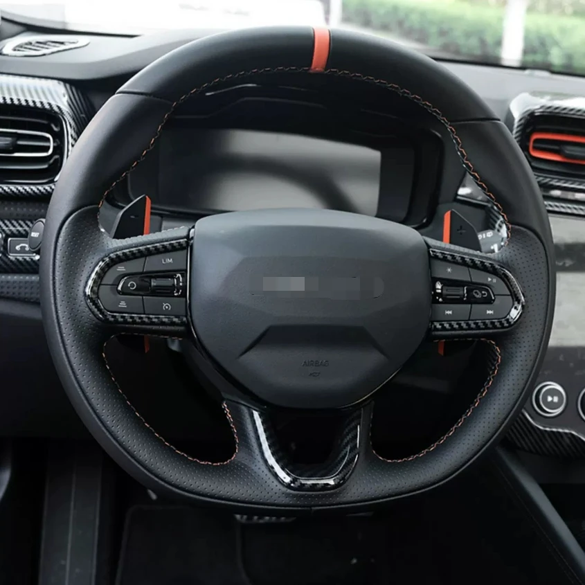 Декоративная рамка рулевого колеса автомобиля, накладка, Стайлинг автомобиля, интерьерный стиль для GEELY LINGKE LYNKCO 03 2023, аксессуары для интерьера
Декоративная рамка рулевого колеса автомобиля, накладка, Стайлинг автомобиля, интерьерный стиль для GEELY LINGKE LYNKCO 03 2023, аксессуары для интерьера