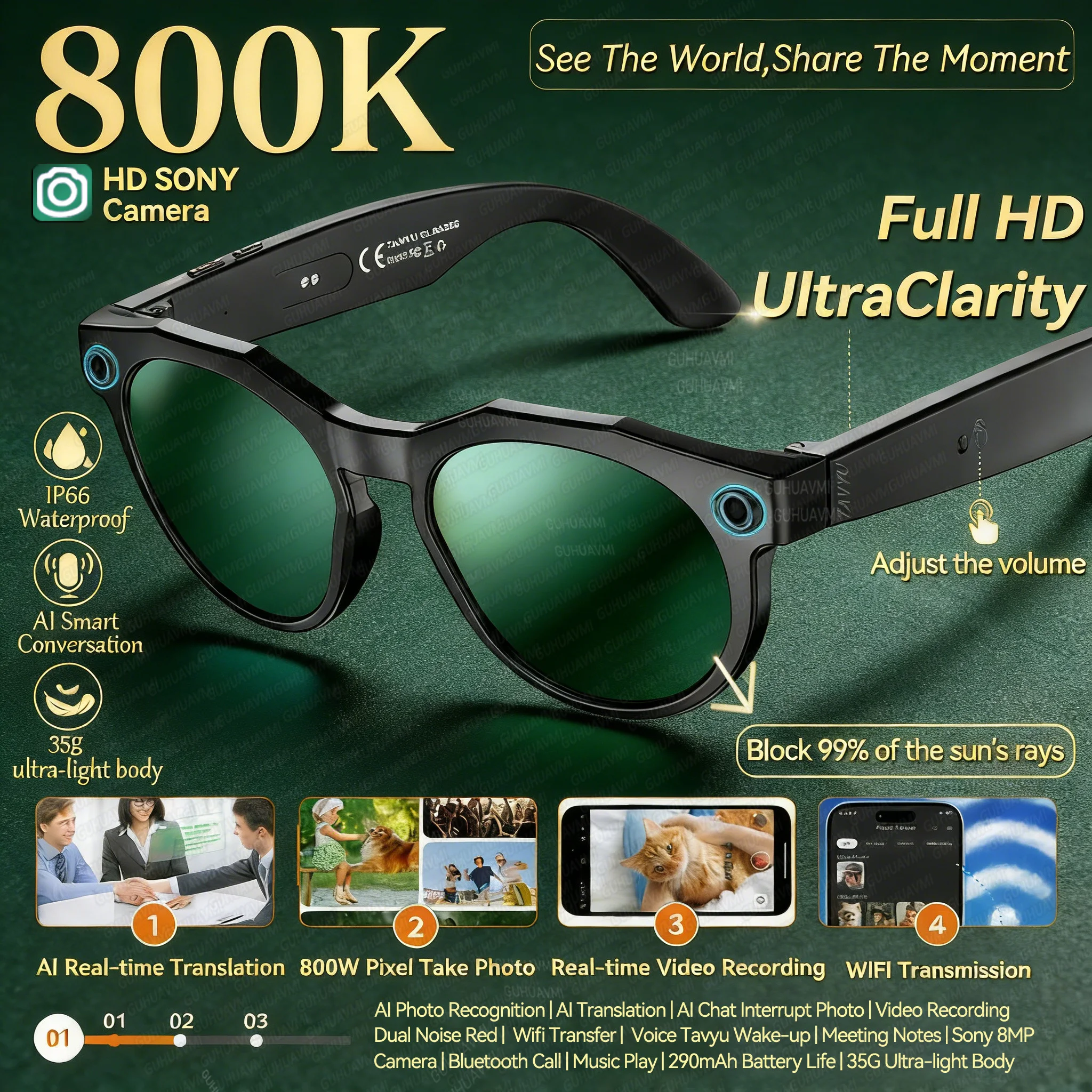 Новые умные Bluetooth солнцезащитные очки с открытыми наушниками ENC с шумоподавлением громкой связи водонепроницаемые музыкальные плеер AI очки мужские
Новые умные Bluetooth солнцезащитные очки с открытыми наушниками ENC с шумоподавлением громкой связи водонепроницаемые музыкальные плеер AI очки мужские