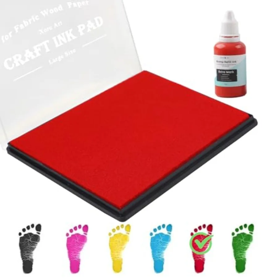5"x4'' Large Ink Pad Washable Stamp Ink Pad for Baby Footprint Handprint with 30ml Premium Refill Ink
5"x4'' Large Ink Pad Washable Stamp Ink Pad for Baby Footprint Handprint with 30ml Premium Refill Ink