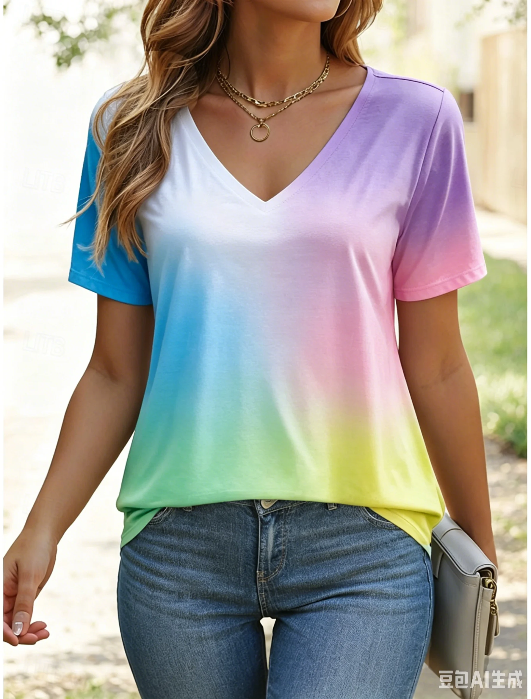 Women's T Shirt Ombre Graphic Stylish Casual Short Sleeve V Neck Regular Tops Daily Print Summer Gradient Women Fashion Tees
Women's T Shirt Ombre Graphic Stylish Casual Short Sleeve V Neck Regular Tops Daily Print Summer Gradient Women Fashion Tees