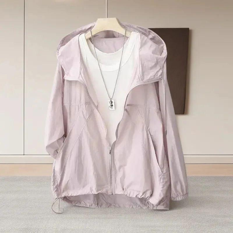Summer Ladies Long Sleeves Light Thin Coat European Women Hooded Loose Shirt Outwear Female Solid Color uv
Summer Ladies Long Sleeves Light Thin Coat European Women Hooded Loose Shirt Outwear Female Solid Color uv