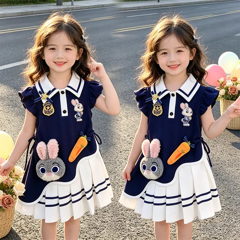 New Rabbit Police Officer Cosplay Costume Cute Cartoon Flutter Sleeve Lapel Princess Dress for Causal Baby Girls Clothes
New Rabbit Police Officer Cosplay Costume Cute Cartoon Flutter Sleeve Lapel Princess Dress for Causal Baby Girls Clothes