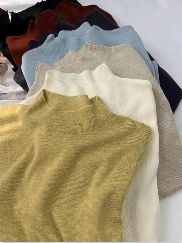 Soft Cozy Half High Neck Knitwear Loose Long Sleeve Women's Autumn Winter Base Shirt Sweater Top Korean Style Commute
Soft Cozy Half High Neck Knitwear Loose Long Sleeve Women's Autumn Winter Base Shirt Sweater Top Korean Style Commute