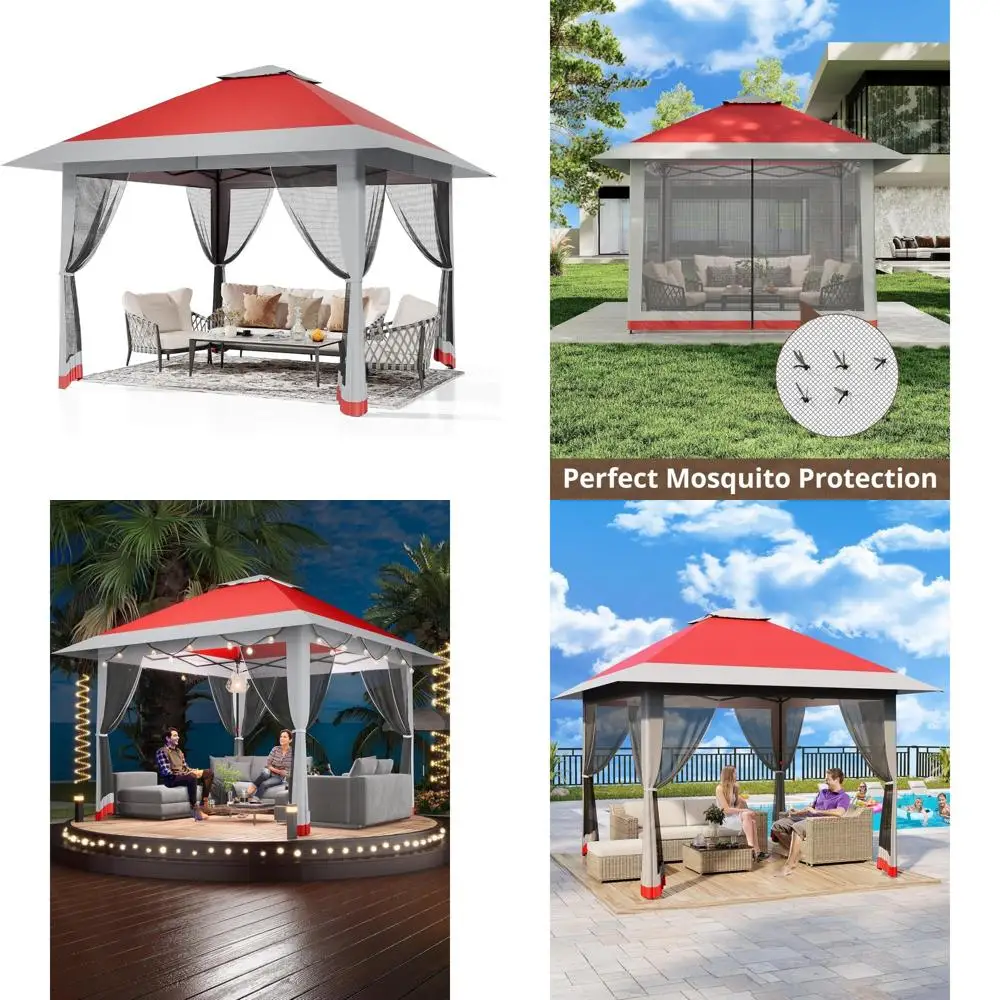 13x13 FT Pop-Up Gazebo, Hardtop Gazebo with Mosquito Netting, Double Roof and 3 Level Adjustable Height, UV-Resistant Outdoor UV
13x13 FT Pop-Up Gazebo, Hardtop Gazebo with Mosquito Netting, Double Roof and 3 Level Adjustable Height, UV-Resistant Outdoor UV
