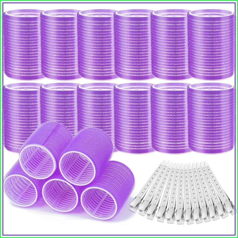 12 Pcs Large Self-Grip Hair Rollers 48mm with Duckbill Clips for Long Thick Hair Volume
12 Pcs Large Self-Grip Hair Rollers 48mm with Duckbill Clips for Long Thick Hair Volume