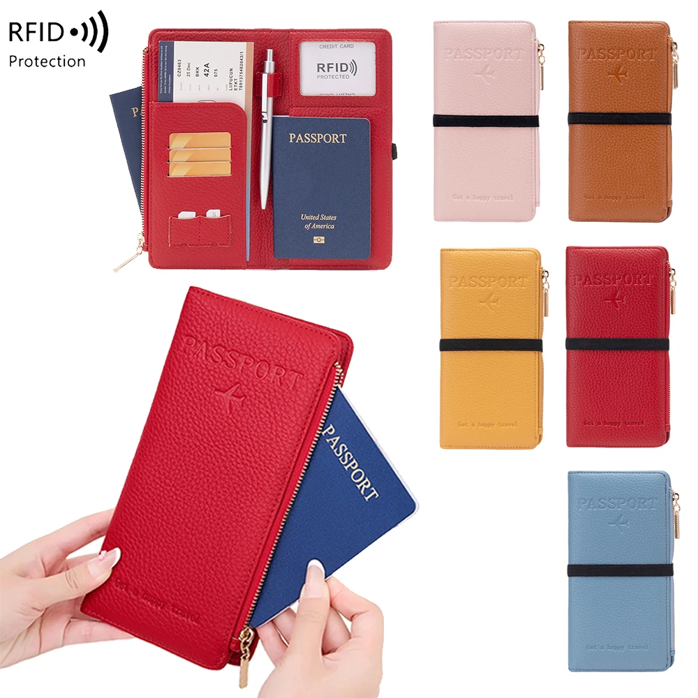 Embossed Airplane RFID Blocking Passport Wallet, Elastic Strap Zipper Pocket Pen Slot Travel Document Holder
Embossed Airplane RFID Blocking Passport Wallet, Elastic Strap Zipper Pocket Pen Slot Travel Document Holder