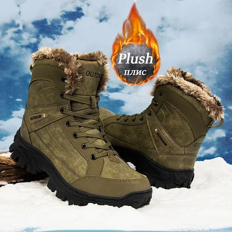 Winter Men's Boots Super Plush Warm Snow Boots Fashion High-top Cotton Shoes Outdoor Non Slip Hiking Boots Winter Plush Sneakers
Winter Men's Boots Super Plush Warm Snow Boots Fashion High-top Cotton Shoes Outdoor Non Slip Hiking Boots Winter Plush Sneakers