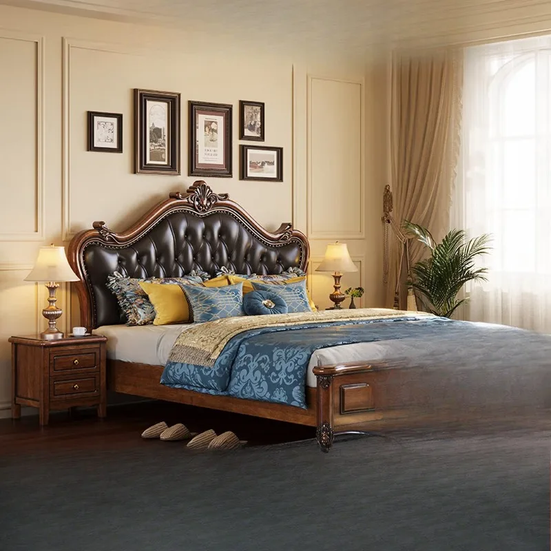 Solid wood bed retro light luxury soft bag 1.8 * 2 meters double storage European master bedroom princess wedding furniture
Solid wood bed retro light luxury soft bag 1.8 * 2 meters double storage European master bedroom princess wedding furniture