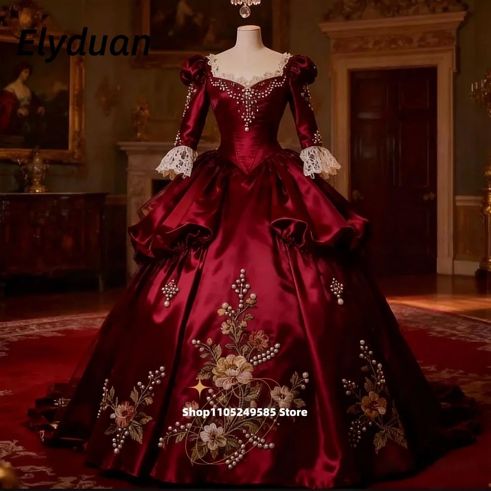 Роскошное придворное бордовое платье для выпускного вечера с жемчугом и бисером, цветочной вышивкой, средневековые викторианские вечерние платья, женский костюм на заказ
Роскошное придворное бордовое платье для выпускного вечера с жемчугом и бисером, цветочной вышивкой, средневековые викторианские вечерние платья, женский костюм на заказ