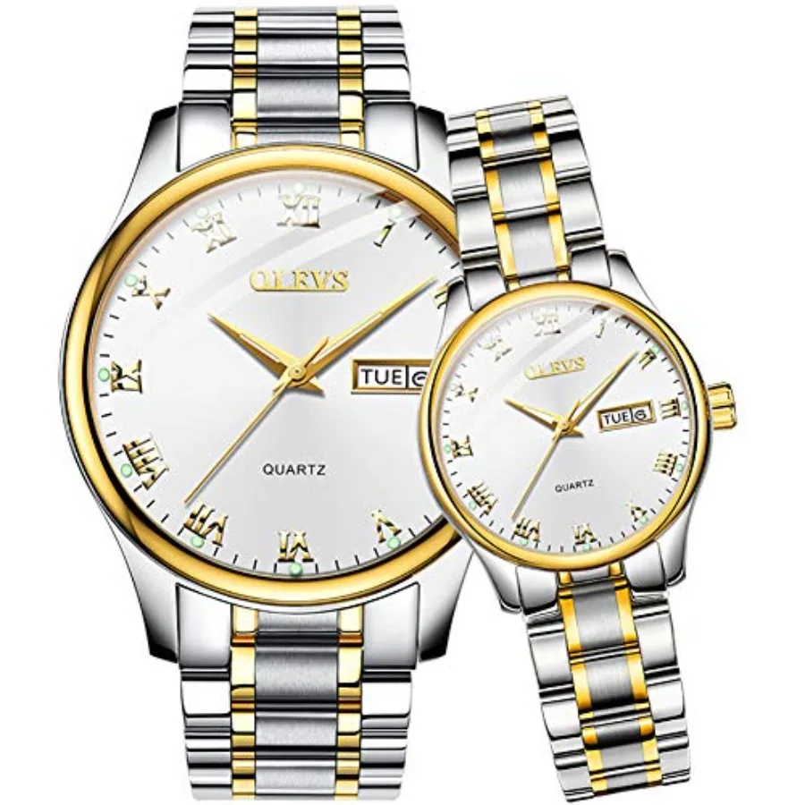 OLEVS Valentines Couple Pair Quartz Watches Lumius Calendar Date Window 3ATM Waterproof, Casual Stainless Steel His and Hers Wr
OLEVS Valentines Couple Pair Quartz Watches Lumius Calendar Date Window 3ATM Waterproof, Casual Stainless Steel His and Hers Wr