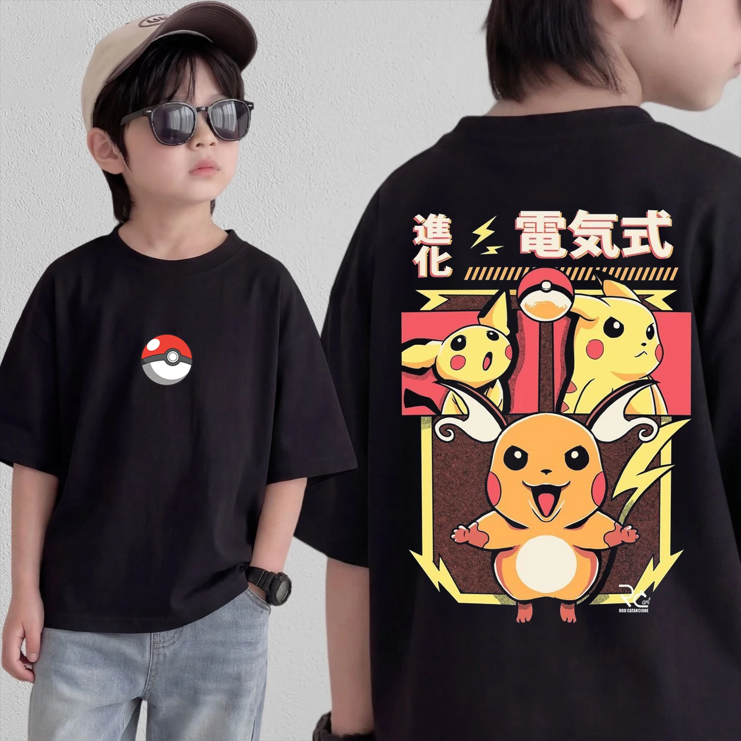 Summer Anime Pokémon Cosplay T-Shirt Cotton Short Sleeve Tops Casual Loose Retro T-Shirt Boys Girls Kids Family Matching Outfits
Summer Anime Pokémon Cosplay T-Shirt Cotton Short Sleeve Tops Casual Loose Retro T-Shirt Boys Girls Kids Family Matching Outfits