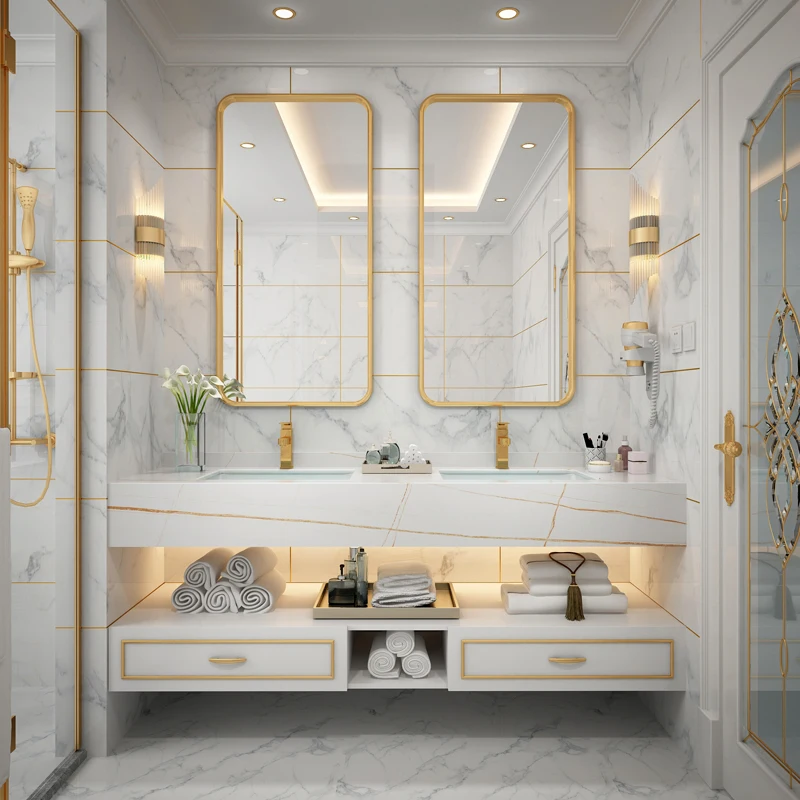 Комплект мебели для ванной комнаты: современные и минималистичные тумбы для ванной, двойная раковина, шкафчик под раковину, легкая роскошь, массив дерева
Комплект мебели для ванной комнаты: современные и минималистичные тумбы для ванной, двойная раковина, шкафчик под раковину, легкая роскошь, массив дерева