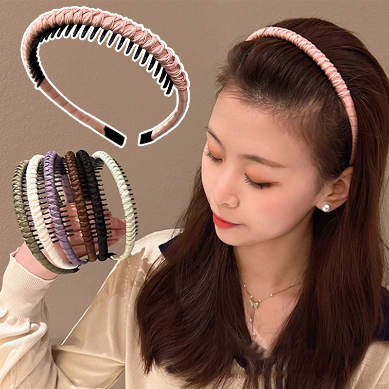 Solid Headbands Fashion Headdress Print Wrap Bezel With Teeth Hair Hoop Hairband Headwear Women Girls Anti-Slip Accessories
Solid Headbands Fashion Headdress Print Wrap Bezel With Teeth Hair Hoop Hairband Headwear Women Girls Anti-Slip Accessories