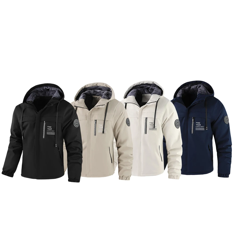 Men's hooded jacket with thick wool lining, thick and warm polar lining coat, fashionable and casual winter solid color clothes
Men's hooded jacket with thick wool lining, thick and warm polar lining coat, fashionable and casual winter solid color clothes