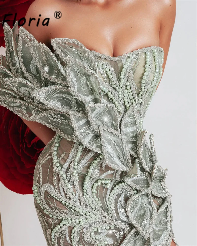 Luxury Pale Mint Green Wedding Dress Beaded 3D Leaf Appliques Bride Party Gowns Prom Customized African Woman Vestidos de Gala
Luxury Pale Mint Green Wedding Dress Beaded 3D Leaf Appliques Bride Party Gowns Prom Customized African Woman Vestidos de Gala