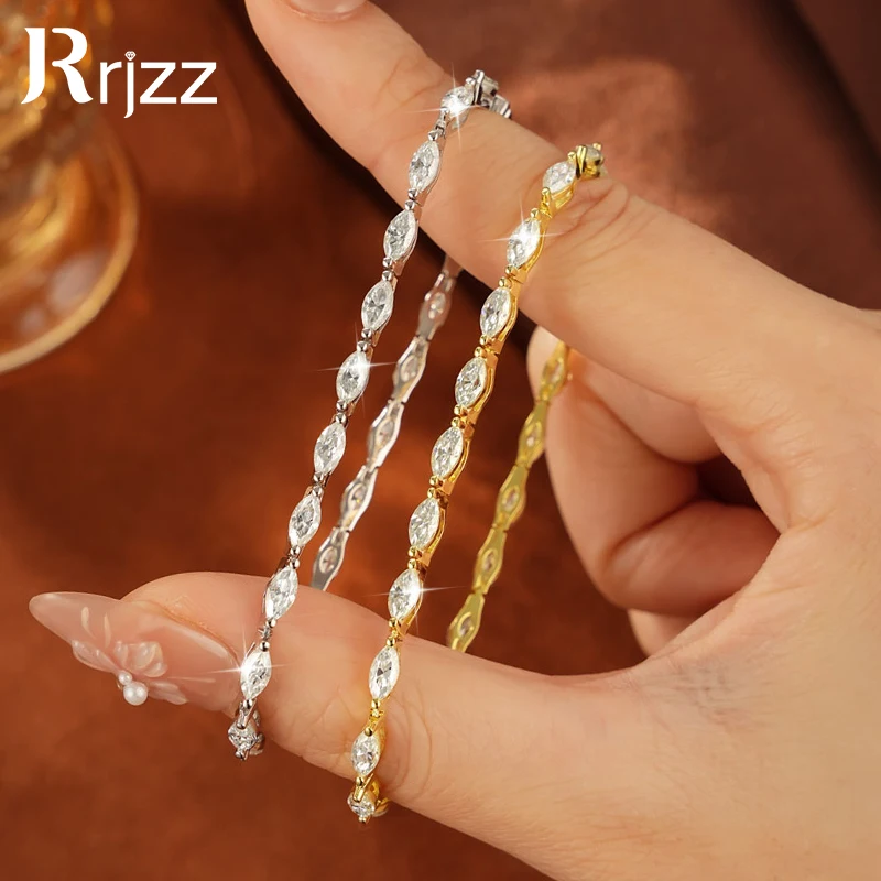 Rrjzz 3x6mm Marquise Cut D-Color Full Moissanite Bracelet for Women Luxury 7" 17.8CM Chain Engagement Bracelets Jewelry Gifts
Rrjzz 3x6mm Marquise Cut D-Color Full Moissanite Bracelet for Women Luxury 7" 17.8CM Chain Engagement Bracelets Jewelry Gifts