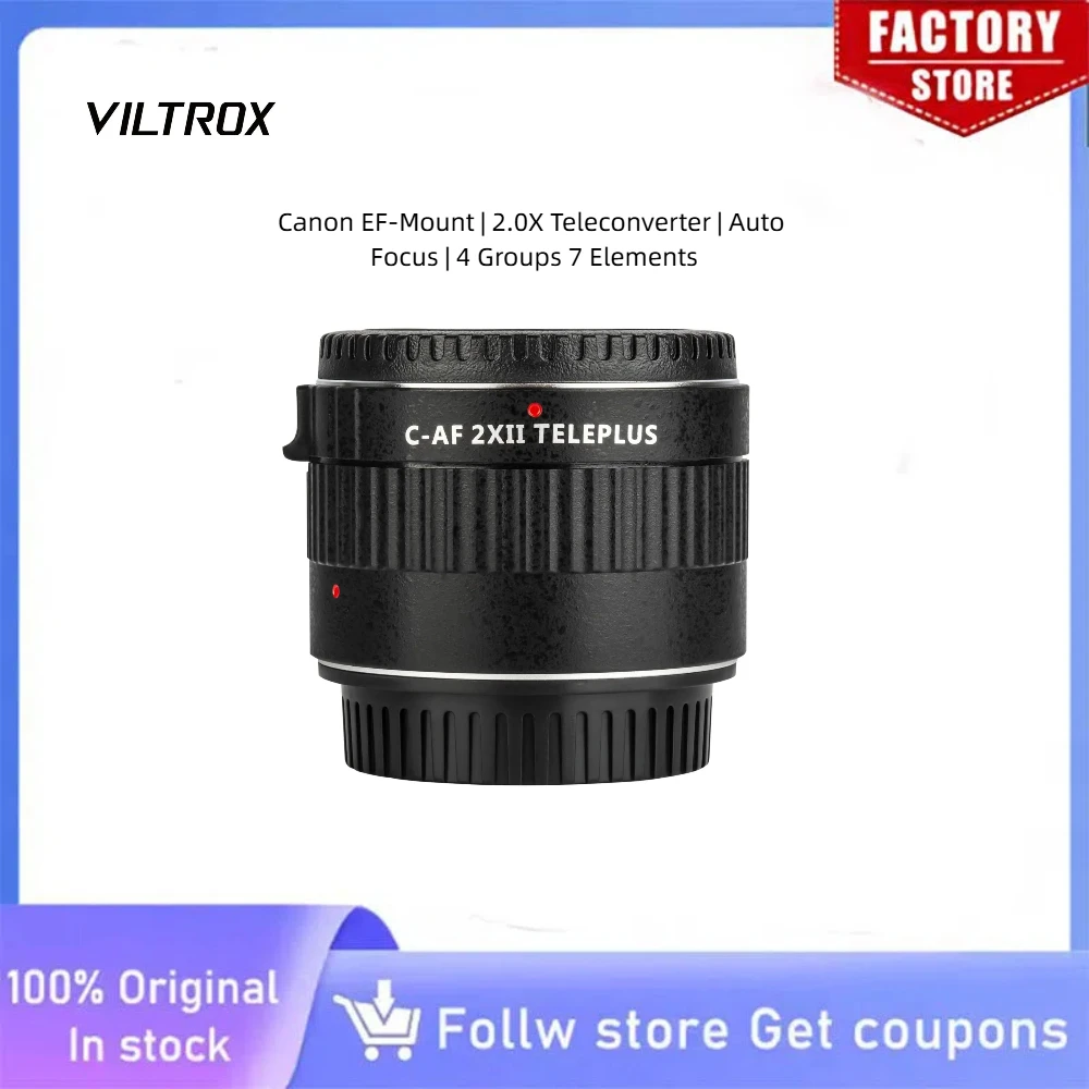 VILTROX C-AF 2X II 2.0X Telephoto Extender Auto Focus IS Support for Canon EF Mount 100-400mm Lens
VILTROX C-AF 2X II 2.0X Telephoto Extender Auto Focus IS Support for Canon EF Mount 100-400mm Lens