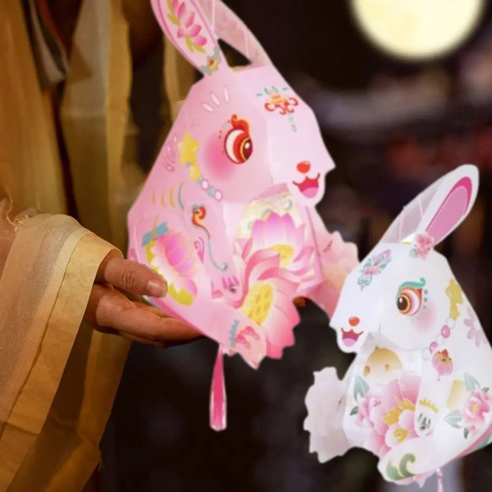 Paper Chinese Rabbit Lantern Cartoon Glowing Handheld Rabbit Lantern with Tassel LED DIY Material Package
Paper Chinese Rabbit Lantern Cartoon Glowing Handheld Rabbit Lantern with Tassel LED DIY Material Package