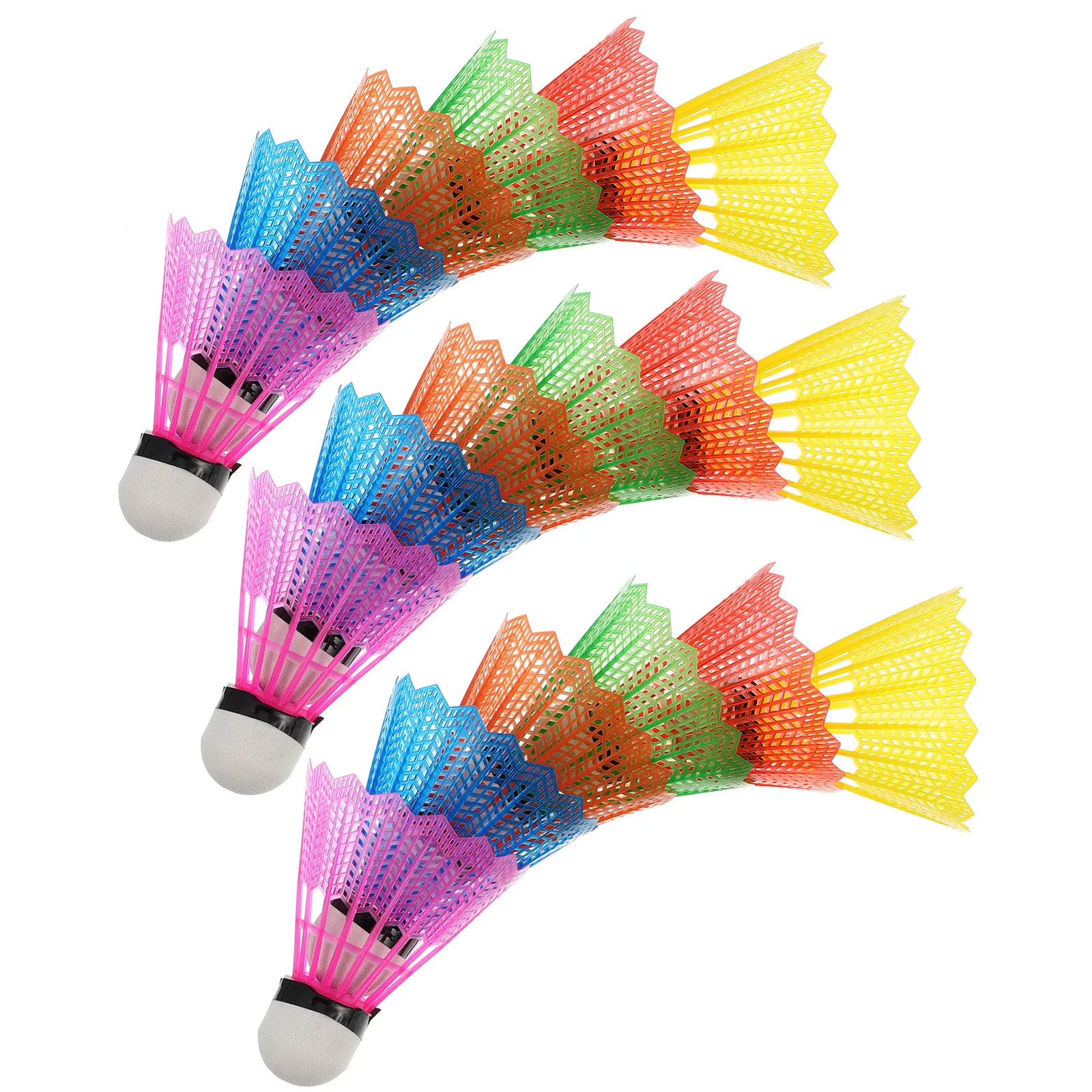 18Pcs Plastic Ball Badminton Shuttlecocks with Good Elasticity for Daily Family Entertainment and Training Use
18Pcs Plastic Ball Badminton Shuttlecocks with Good Elasticity for Daily Family Entertainment and Training Use