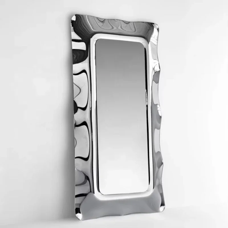 Italian design stainless steel silver mirror light luxury floor-to-ceiling rectangular vanity mirror wall-mounted wave mirror
Italian design stainless steel silver mirror light luxury floor-to-ceiling rectangular vanity mirror wall-mounted wave mirror