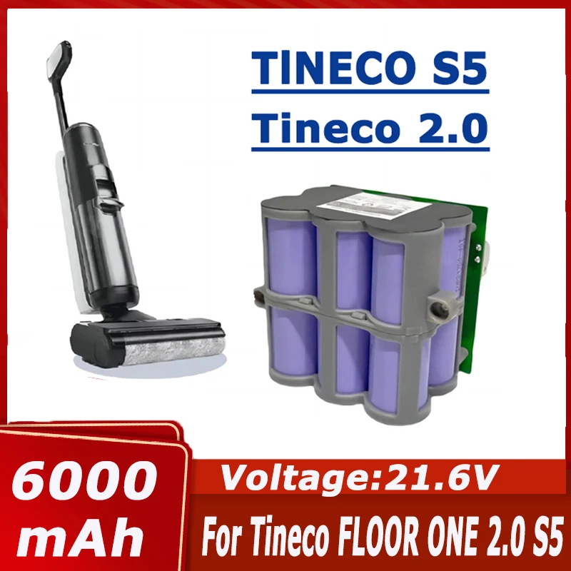 Newly upgraded 21.6V 6000mAh rechargeable li-ion battery For Tineco FLOOR ONE 2.0 S5 PRO 2 S5 Smart S5 Steam Floor Scrubber
Newly upgraded 21.6V 6000mAh rechargeable li-ion battery For Tineco FLOOR ONE 2.0 S5 PRO 2 S5 Smart S5 Steam Floor Scrubber