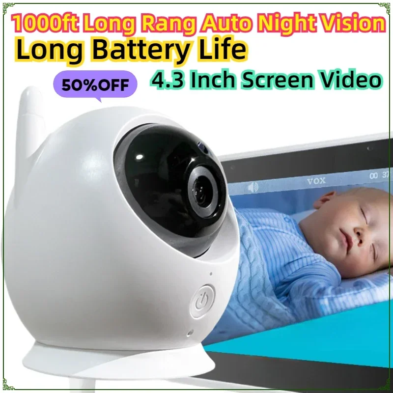 Baby Monitor with Camera and Audio 1000ft Long Rang Auto Night Vision Baby Monitor with Long Battery Life 4.3 Inch Screen Video
Baby Monitor with Camera and Audio 1000ft Long Rang Auto Night Vision Baby Monitor with Long Battery Life 4.3 Inch Screen Video