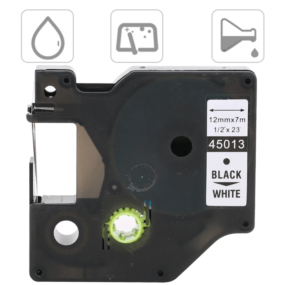 45013 Laminated Tape 12mm Width Black on White Label Tape Long-lasting PET Material Laminated Label Tape for DYMO LM-160/280
45013 Laminated Tape 12mm Width Black on White Label Tape Long-lasting PET Material Laminated Label Tape for DYMO LM-160/280